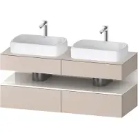 Duravit Collection One Meuble sous-vasque sur console, 2 tiroirs, 2 découpes, 1400x550x600mm, niche blanc ultra-brillant, QA4767022910000