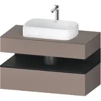 Duravit Collection One Meuble sous-vasque sur console, 1 tiroir, 1 tiroir, découpe au centre, 1000x550x600mm, niche chêne noir, QA4731016430010