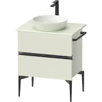 Duravit Sivida Meuble sous-lavabo sur console, 2 tiroirs, poignée noire diamantée mate, 645x475x548mm, SV46570BDHH0000