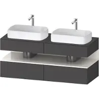 Duravit Collection One Meuble sous-vasque sur console, 2 tiroirs, 2 découpes, 1400x550x600mm, niche blanc ultra-brillant, QA4767022490000