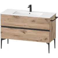 Duravit Sivida Meuble sous-lavabo, 2 tiroirs, poignée encastrée noir diamant mat, 1210x477x591mm, pour ME by Starck, SV46460BD550000