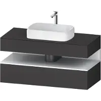 Duravit Collection One Meuble sous-vasque sur console, 1 tiroir, 1 tiroir, découpe au centre, 1200x550x600mm, niche blanc mat, QA4732018490010