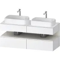 Duravit Collection One Meuble sous-vasque sur console, 2 tiroirs, 2 découpes, 1400x550x600mm, niche blanc supermat, QA4767084180010