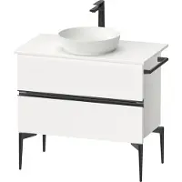 Duravit Sivida Meuble sous-lavabo sur console, 2 tiroirs, poignée noire diamantée mate, 845x475x548mm, SV46580BD180000
