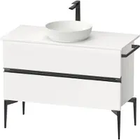 Duravit Sivida Meuble sous-lavabo sur console, 2 tiroirs, poignée noire diamantée mate, 1045x475x548mm, SV46590BD180000