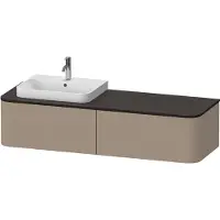 Duravit Happy D.2 Plus Meuble sous-lavabo sur console suspendu, 1600x550 mm, 2 tiroirs, pour vasque à poser Position à gauche, HP4944L7575