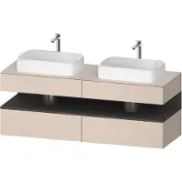 Duravit Collection One Meuble sous-vasque sur console, 2 tiroirs, 2 découpes, 1600x550x600mm, niche graphite mat, QA4779049910010