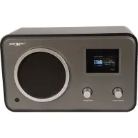 Sahaga 100299 POPworldradio DAB+/Internet/Bluetooth/FM/Spotify 2.4 Zoll TFT Display FM, Line-In, Line-Out, Dual-Wecker (Buss und Radio) Schwarz