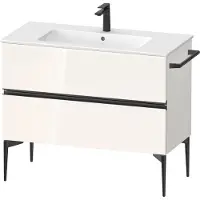 Duravit Sivida Meuble sous-lavabo, 2 tiroirs, poignée encastrée noir diamant mat, 1010x477x591mm, pour ME by Starck, SV46450BD220000