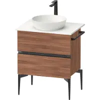 Duravit Sivida Meuble sous-lavabo sur console, 2 tiroirs, poignée noire diamantée mate, 645x475x548mm, SV46570BD790000