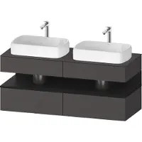 Duravit Collection One Meuble sous-vasque sur console, 2 tiroirs, 2 découpes, 1400x550x600mm, crédence en chêne noir, QA4767016490000