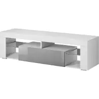 Vivaldi Meuble TV EVEREST coloris gris et chêne 140x35x50 cm-Multicouleur-Multicouleur-140 --