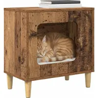 vidaXL Maison pour chats vieux bois 51 x 30 x 52 cm Bois composite