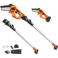 Vevor Élagueuse électrique sur perche - VEVOR - Élagueuse à Perche Sans Fil Tronçonneuse Batterie 20V 2Ah 13cm Long 2,43m