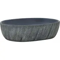 Syfax Vasque à poser noir et gris ovale 47x33x13 cm céramique