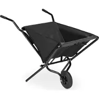 Relaxdays Brouette pliante , avec pneus en caoutchouc plein, acier et polyester, 46 litres, dimensions pliée : 70 x 112 x 67 cm, noire