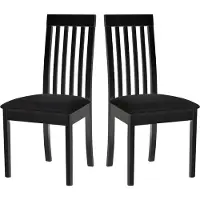 LeafDesign Chaise de salle à manger, bois de chêne massif Chaise Chaise de cuisine - Set 2x Roma 9 noir