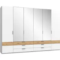 Wimex Armoire à portes battantes Gibraltar – Couleur et dimensions au choix : blanc / chêne Artisan