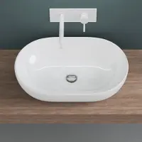 Doporro Lavabo vasque à poser blanc 60cm lave main Bruxelles322 60x42x14cm