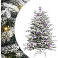 Syfax Sapin de Noël Artificiel à Branches Articulées Blanc 150 cm
