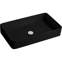 BEITZ & Walz AqvaCeramica : vasque à poser « SlimRim » sans rebord, 605 x 350 mm, noir mat