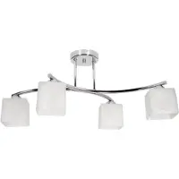 Light11 HOME Light Home Canis Plafonniers Lampes Plafonniers - Lampe suspendue verre avec métal 4-flamme - Chrome