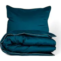 MULTITEX Linge de lit, satin de coton, exclusif, avec passepoil, uni 160x200 37 Émeraude