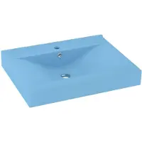 Syfax Lavabo avec trou de robinet Bleu clair mat 60x46 cm Céramique