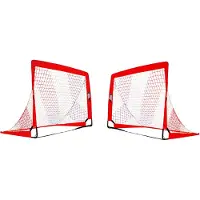 Powershot but de football POP UP - 1.8m x 1.2m - set de 2 - but de football de jardin pliable pour enfants en ROUGE/BLANC
