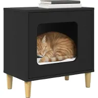 vidaXL Maison pour chats Noir 51 x 30 x 52 cm Bois composite