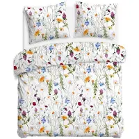 Darymex Linge de lit, linge de lit en satin de coton, Satynlove 160x200 1554-1 Fleurs sauvages