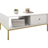 Mirjan 24 Table basse PANRUP – blanc / or