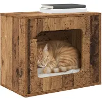 vidaXL Maison pour chat en bois recyclé 51 x 30 x 42,5 cm, aggloméré
