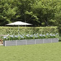 Prolenta Maison Exclusive - Jardinière en acier galvanisé, gris clair, dimensions : 580 x 50 x 45 cm