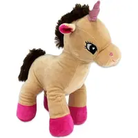 Joy toy Peluche licorne debout beige - env. 32 cm