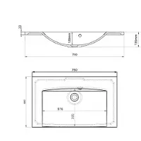 Hak Sapho Maria - Lavabo 750x460 mm, sans trou pour robinet, blanc MA075-0