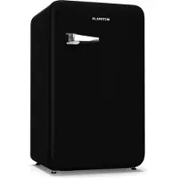 Klarstein Audrey Evo Réfrigérateur Rétro, 112L, Frigo Noir 1 Porte, Silencieux 40 dB, Porte Réversible, Pieds Réglables, Thermostat 0-10°C, Noir
