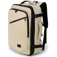 TRVLMORE Sac de voyage - Sac à dos 40L - Bagage à main - Anti-éclaboussures - Sac à dos - Sac de week-end - Mesdames et Messieurs - Beige