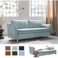 Miuform Charming Charlie Slim - Canapé avec fonction lit et coffre de lit - 225x90cm - menthe - Canapé-lit 3 places