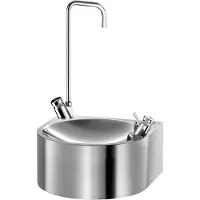 Delabie Fontaine d'eau SD avec perle d'eau et col de cygne, acier inoxydable 1.4301 satiné
