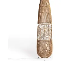 LEDKIA Lampadaire Papier Tressé Satie Naturel