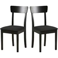 LeafDesign Chaise de salle à manger en bois - Chaise en hêtre massif - Chaise salle à manger set de 2 - Chaise en bois - Chaise de table - Chaise de cuisine set de 2, HUGO 1, noir