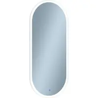 Casa Padrino Miroir de salle de bain de luxe 45 x 2,5 x H. 105 cm - Miroir mural ovale avec éclairage LED - Meubles de salle de bain - Accessoires de salle de bain - Meubles de luxe