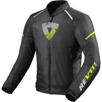 REV'IT! Revit Sprint H20 Veste textile pour moto, noir/jaune fluo, S