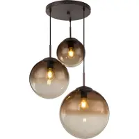 Globo Lampe à suspendre métal brun, 3x E27