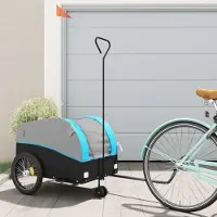 Prolenta Maison Exclusive - Remorque pour vélo, noire et bleue, capacité de 45 kg, en fer