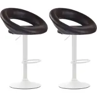 CLP 2 chaises de bar Olinda - similicuir, structure blanche - couleur marron