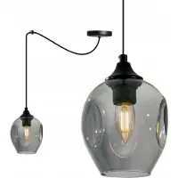Light11 HOME Prage Spider Lampe à suspendre - Lampe à suspendre en forme d'araignée - Plafonnier - Lampe araignée avec 1 tête - Lampe à suspendre en métal et verre - Graphite