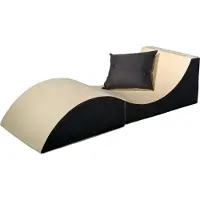 Velinda Chaise Longue 3 En 1 Multi-Usage Beige-Gris