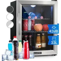 Klarstein Mini Frigo de Chambre et Bureau pour Boisson, Petit Frigo Silencieux, Refrigerateur Mini Bar 33L, Petit Réfrigérateur Camping, Étagères Réglables pour le Vin, Cannette, Beer Fridge